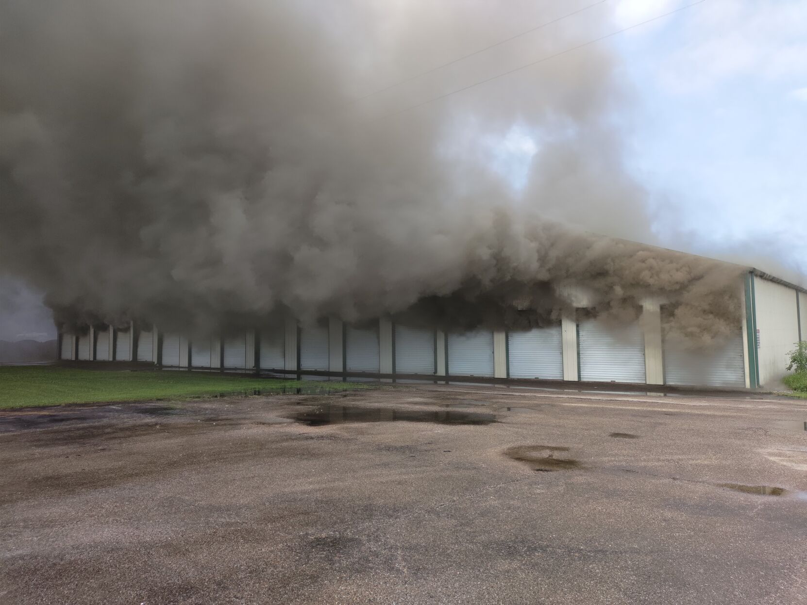 Fire breaks out at storage building